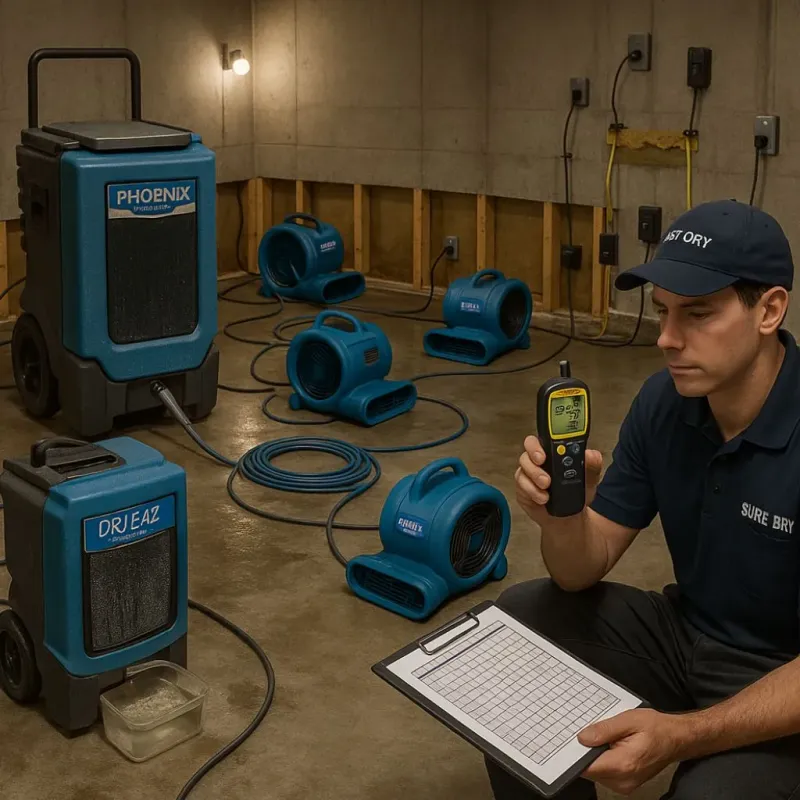 Structural Drying and Dehumidification process in Signal Mountain, TN